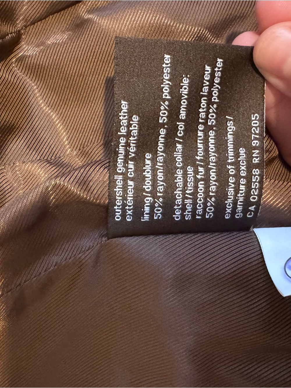 Danier Dark Brown Leather Jacket with Tan Fur Collar - Picture 8 of 9